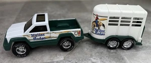 Nylint Rodeo Pick Up Truck & Horse Shoe Trailer Vtg 1996 Green White Cowboy Toy - Picture 1 of 18