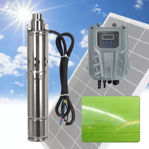 Pompa solare DC24V 3" pompa sommersa foro pompa acqua pozzo profondo + regolatore MPPT - Foto 1 di 12