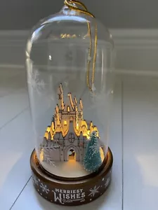 Disney Parks Castello di Cenerentola 3D Illumina Decorazione Natalizia Legno Vetro Cupola - Foto 1 di 5
