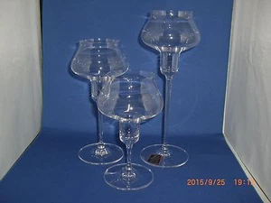 3 Riedel Tyrol Crystal Made In Austria Graduated Candlestick  Holders - Picture 1 of 3