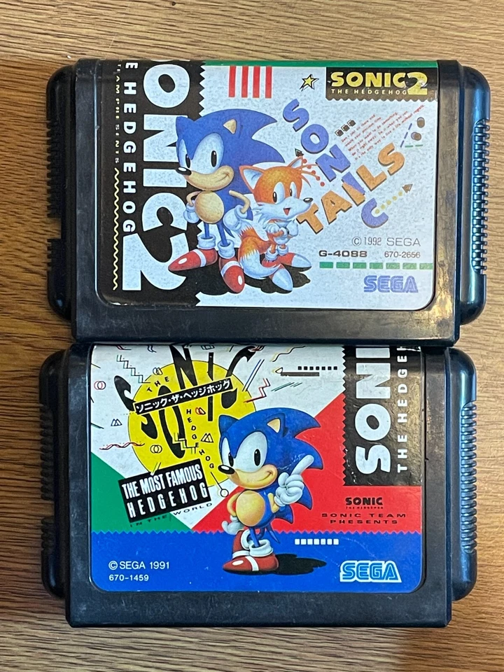 SEGA MEGA DRIVE   JAPAN GENESIS megadrive  sonic 1 & 2 set MEGADRIVE - Image 1 of 1