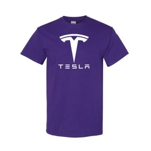 Tesla Motors Emblem T-Shirt Unisex Cotton Tee 9 Colors New Casual Crew Neck - Picture 1 of 18
