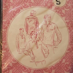 Vintage Patterns Pacifica Sewing Pattern 8001 Mens Hawaiian Shirt Size Sm UNCUT - Picture 1 of 4