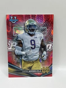 2022 Bowmans Best University Justin Ademilola Red Lava Refractor Rookie RC #/5 - Picture 1 of 2