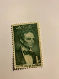 ABRAHAM LINCOLN 1 CENT STAMP GREEN UNITED STATES POSTAGE - Picture 1 of 1