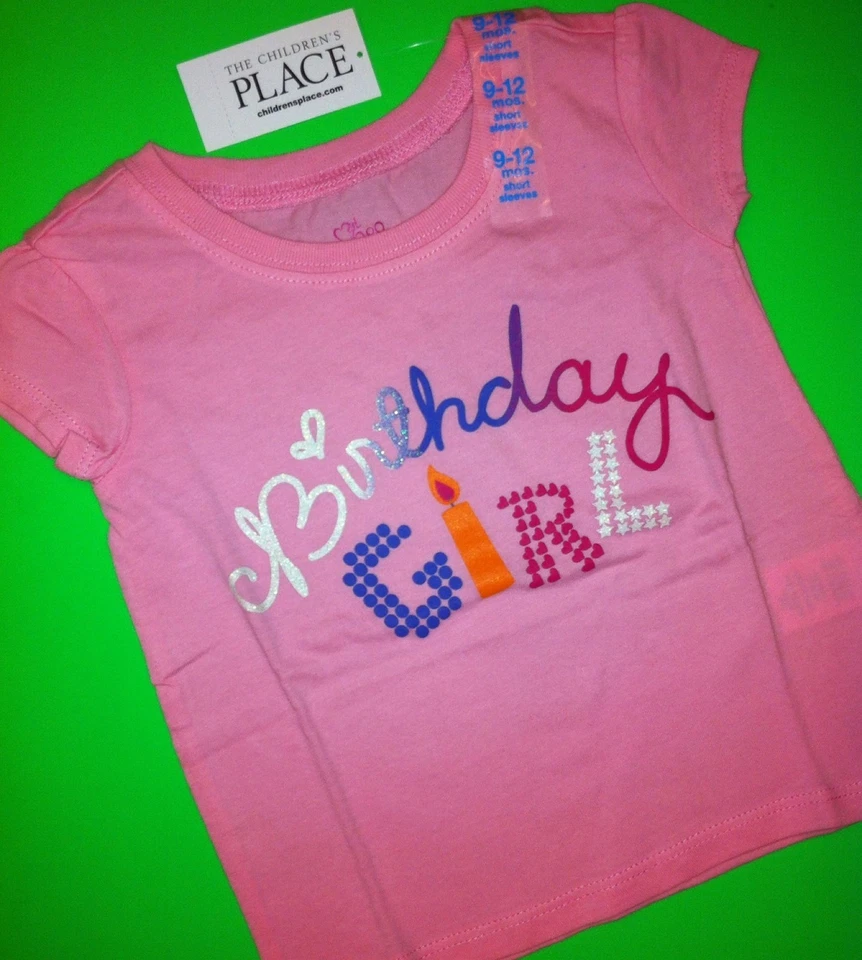 ¡NUEVO! Feliz CUMPLEAÑOS Niñas Camisas 9-12 12-18 18-24 Meses 1º 2º Regalo FIESTA Foto 1 de 1