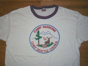 vintage 70s Boy Scouts America Chief Seattle Council t shirt XL distressed - Picture 1 of 5
