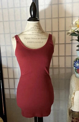 Gilly Hicks Sydney Vintage Y2K Women L Maroon Long Rib Knit Tank Top - Image 1 of 4