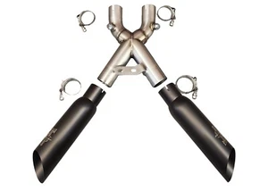 VooDoo Dual Shorty Exhaust X-Pipe 2022-2025 Suzuki GSX 1300R Hayabusa Black - Picture 1 of 10