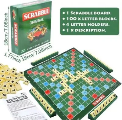 SCRABBLE GAME Family Board Game Kid Adult Educational Toy - Image 1 of 4