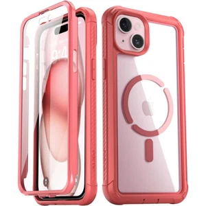 For iPhone 15 Plus Magnetic MagSafe Case Full-Body Rugged Shockproof Cover Pink - Picture 1 of 6
