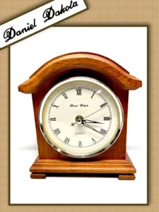 Daniel Dakota Vintage Quartz Battery Wood Roman Numerals MANTLE Clock 122320 - Picture 1 of 7