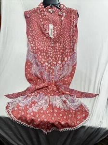 NWT Poupette St Barth Short Jumpsuit Kila Ss Pr Pink Purple Banana Re $365 Sz S - Picture 1 of 8