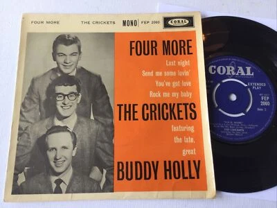 The Crickets Four More: Coral FEP 2060 EP :EXEX Con 7” Vinyl Single Free UK Post Foto 1 de 4