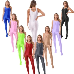 Damen Unterhemd Party Bodystockings Eng Bodysuit Nahtlos Wetsuit Ärmellos Fuß - Picture 1 of 117