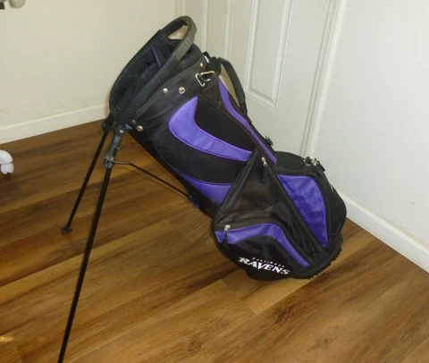 NFL Baltimore Ravens Carry/Stand Golf Bag 5 Way Divider  Purple/Black Cover