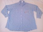 Rasco FR Shirt Men 2XL XXL Long Blue Plaid FR2 Fire Resistant Long Sleeve