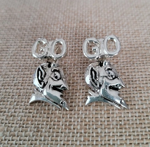 DUKE University Blue Devils Silver Dual Pendant Logo Earrings by Sandol Cover