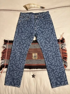 Levi's 501 Strong Squiggle Jeans 35 31 New BNWOT Tag 34 32 Rare Denim Pattern - Bild 1 von 16