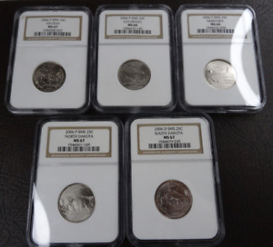 2006 P & D SMS Statehood Quarters NGC MS 66 & 67 US Mint 5 Coins