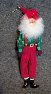 11" Santa Clause Elf Red & Green Outfit Christmas Holiday Ornament - Picture 1 of 12