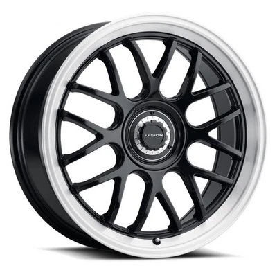 Juego de 4 ruedas 17x8 Vision 478 Alpine negro labio cepillado 5x4,25/5x4,5 (38 mm) Foto 1 de 4