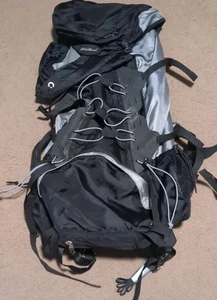 Eddie Bauer 66L Hiking/Climbing Backpack (Gray/Black) w/ top & rain covers - Picture 1 of 9