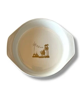 Corning Ware 1969 Navidad solo empleado raro 8" redondo plato de pastel cazuela MCM - Imagen 1 de 8
