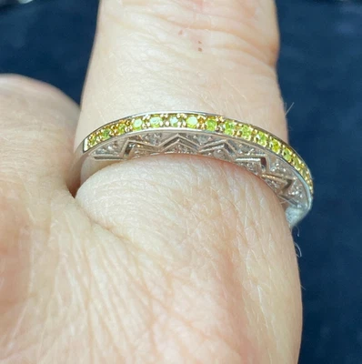 Alianza de boda Michael Dreschler MDJ anillo de diamantes amarillos talla 9 plata de ley 925 Foto 1 de 4