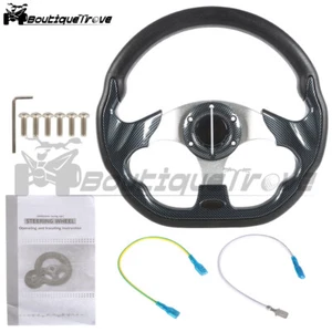 Carbon Fiber Wrapped Golf Steering Wheel For EZGO RXV TXT Yamaha Club Car DS - Picture 1 of 9