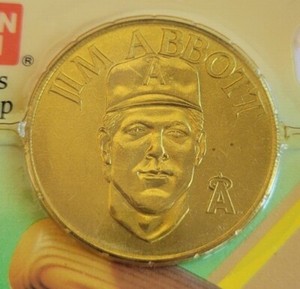 JIM ABBOT Sport Stars Collector 1990 Bonus Coin (SEALED) MLB California Angels