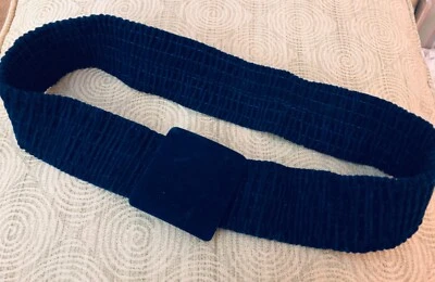Mujer Talla 29-33” Cintura Azul Terciopelo Cinturón Elástico Foto 1 de 3