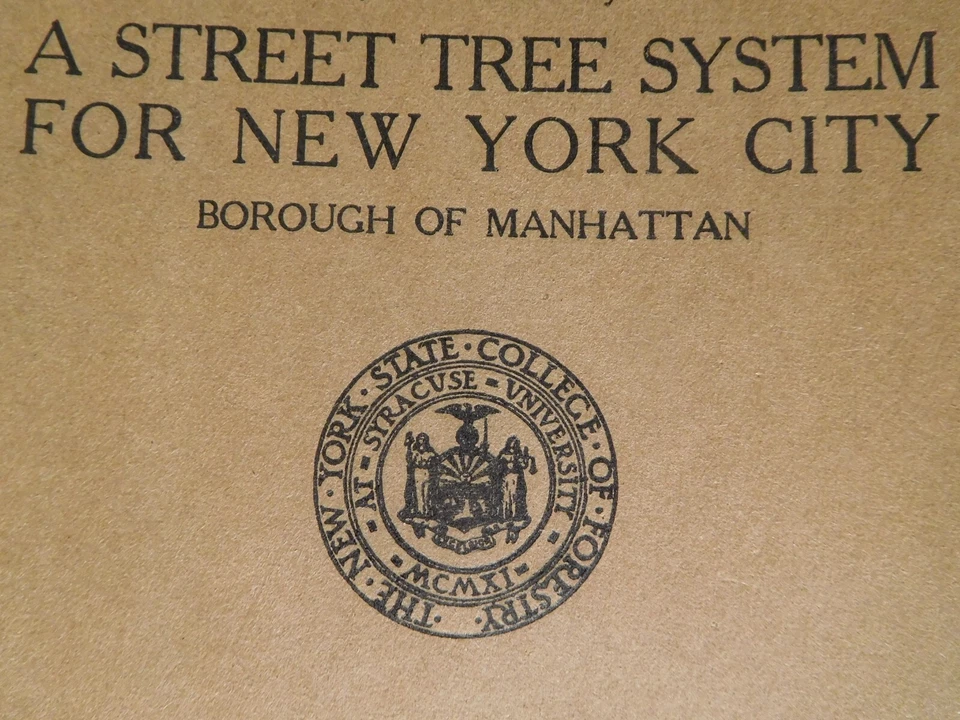 RARE! Antique 1916 Street Tree System NYC Manhattan Orig. Hand Colored Map/Book! - Image 1 of 4