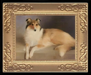 Cuadro artístico miniatura de casa de muñecas Collie Dog 8780 - Imagen 1 de 1