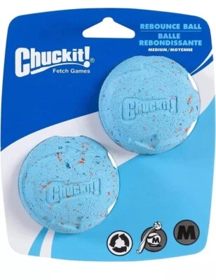 Rebounce Natural Recycled Rubber Dog Ball, Medium, 2 Pack Blue New - Image 1 of 4