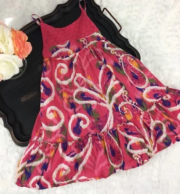 Old Navy Girls Size Small Bright Pink Floral Sundress with Adjustable Straps C14 - Image 1 of 4