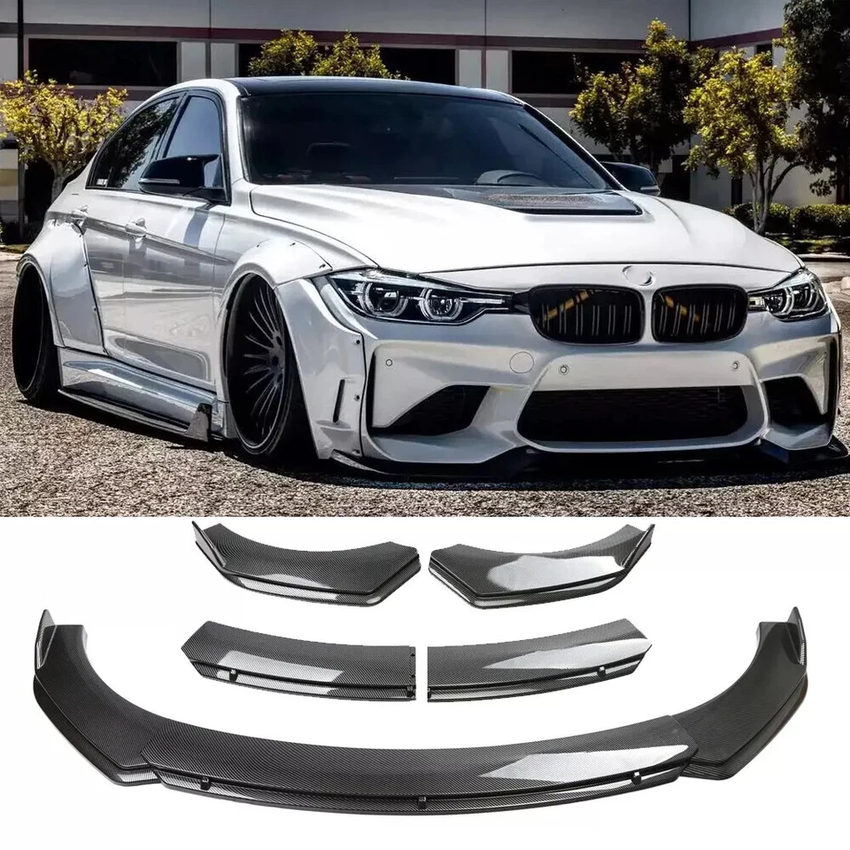 Universal For BMW Carbon Fiber Car Front Bumper Lip Spoiler Splitter Body Kit CO Foto 1 de 4