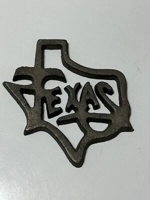 Texas Map Outline Wall Cast Iron Decor Heavy Duty Rustic Metal Look 5.75 inch - Image 1 of 3