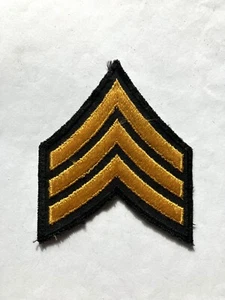 Sargento de la policía de EE. UU. rayas de rango, amarillo oscuro sobre negro - Imagen 1 de 1