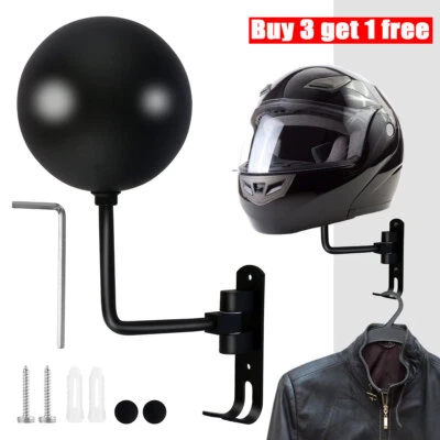 Wall Mount Motorcycle Motorbike Helmet Jacket Hat Display Rack Holder Hanger UK