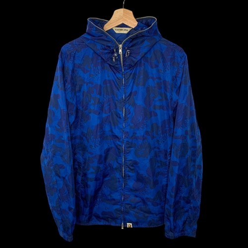 A BATHING APE (BAPE) Giacca a vento mimetica antincendio BAPE A BATHING APE OG (blu) L fiamma giapponese