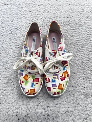 Women's Keds Original White Multicolor Geometric Low Top Shoes Size 5 - Image 1 of 4
