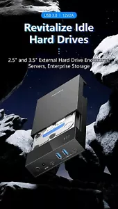 External Hard Drive 2.5/3.5 HDD/SSD Enclosure With USB3.0 HUB TYPE C TO SATA - Picture 1 of 16