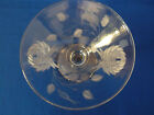 Vintage Clear Glass Stemmed Candy Dish w/ Etched Flowers 
