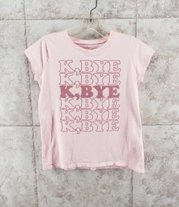 Camiseta de manga corta rosa con estampado gráfico K Bye para niños talla XL 14 - Imagen 1 de 6