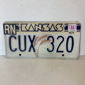 1994 Kansas License Plate CUX 320 Reno County RN Collector Man Cave Garage - Picture 1 of 3