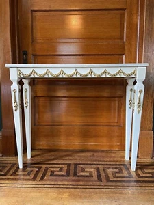 Antique Italian Neoclassical Marble Parcel Gilt Console Louis XVI- Free Shipping - Picture 1 of 8