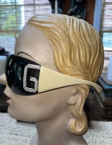 Dolce & Gabbana Brown Tortoise Yellow  XL LOGO Rhinestone Sunglasses DG 893-S - Picture 1 of 11