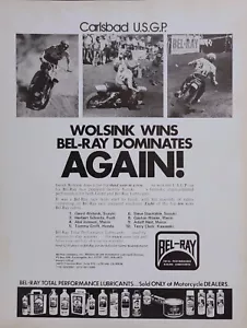 1976 Bel Ray Motorcycle Racing Lubricants Print Ad Gerrit Wolsink Ake Jonsson - Picture 1 of 1
