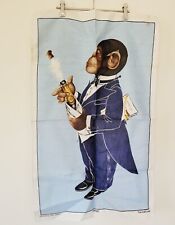 Vintage Dunmoy Irish Linen Tea towel Monkey Waiter